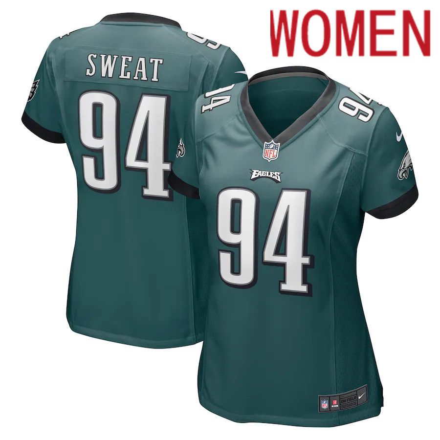 Cheap Women Philadelphia Eagles 94 Josh Sweat Nike Midnight Green Game NFL Jersey